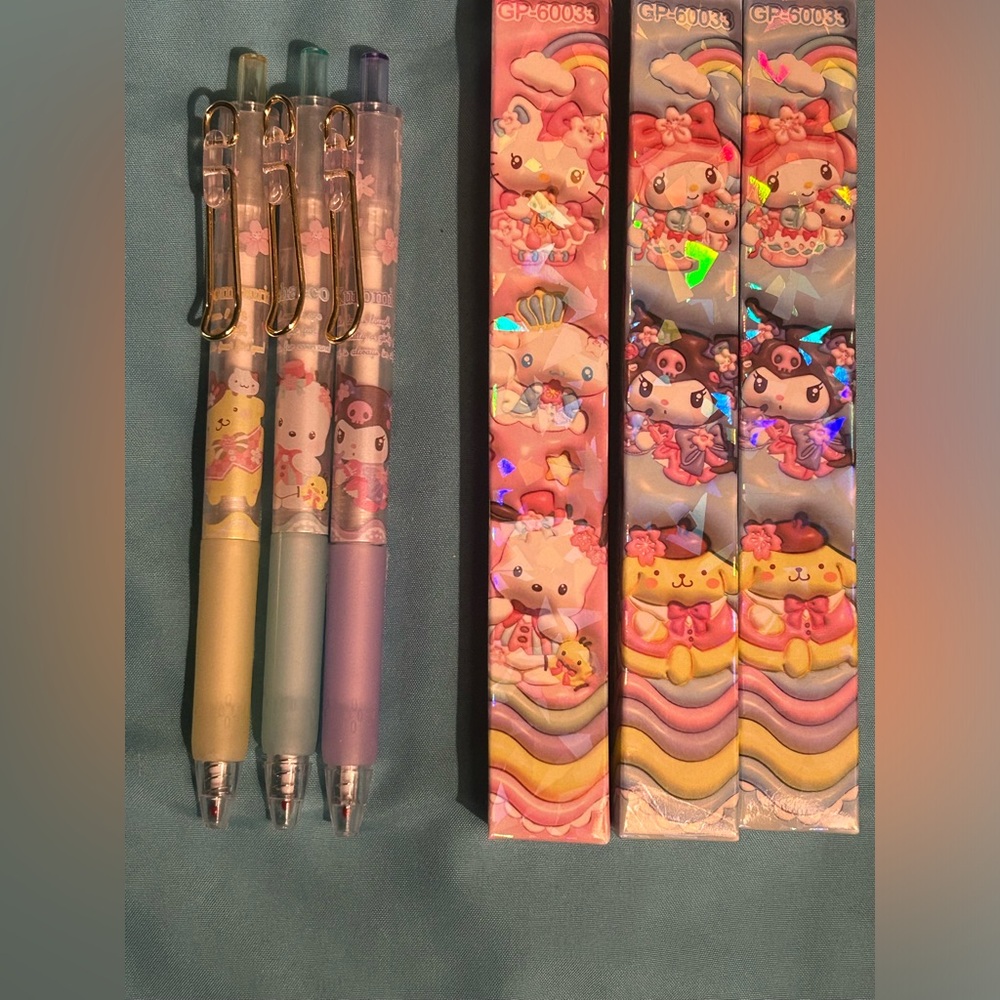 Sanrio Hello Kitty Character Gel Pen Set of 3